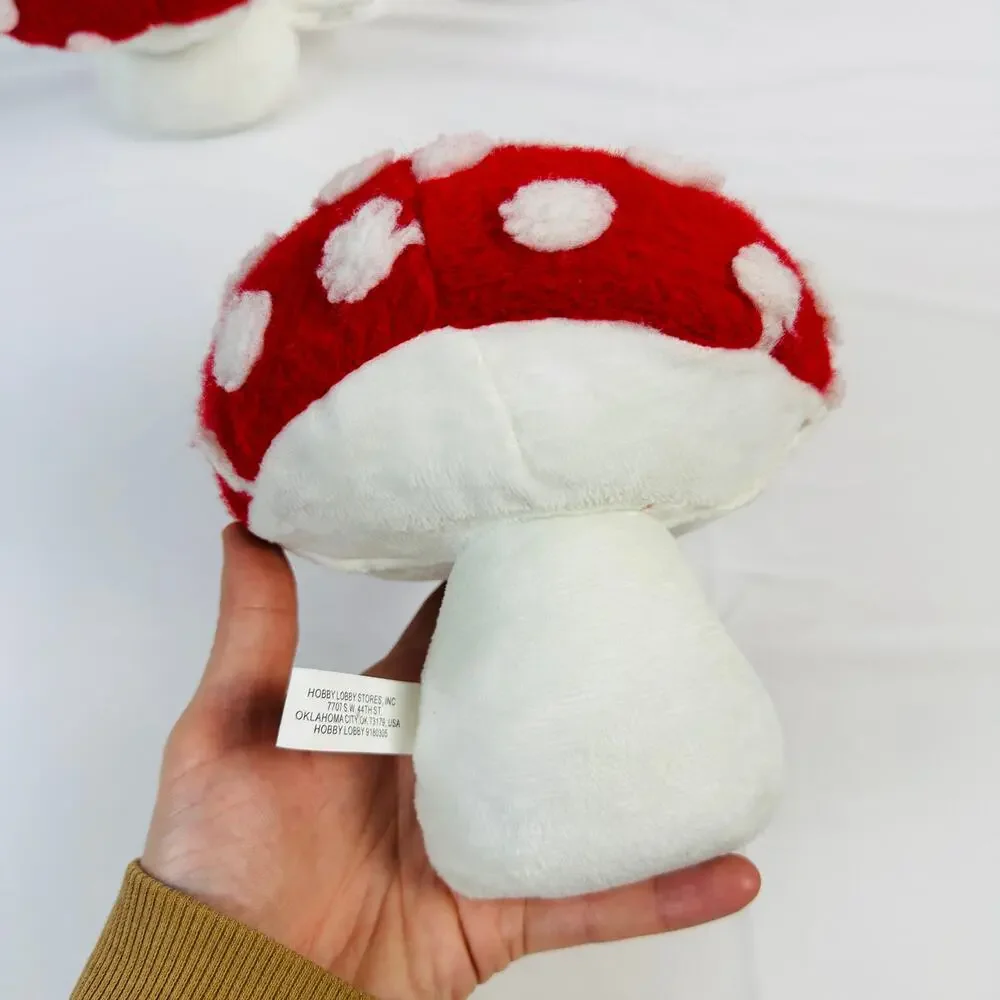 Hobby Lobby Bundle Of 2 Mushroom Plush Decor